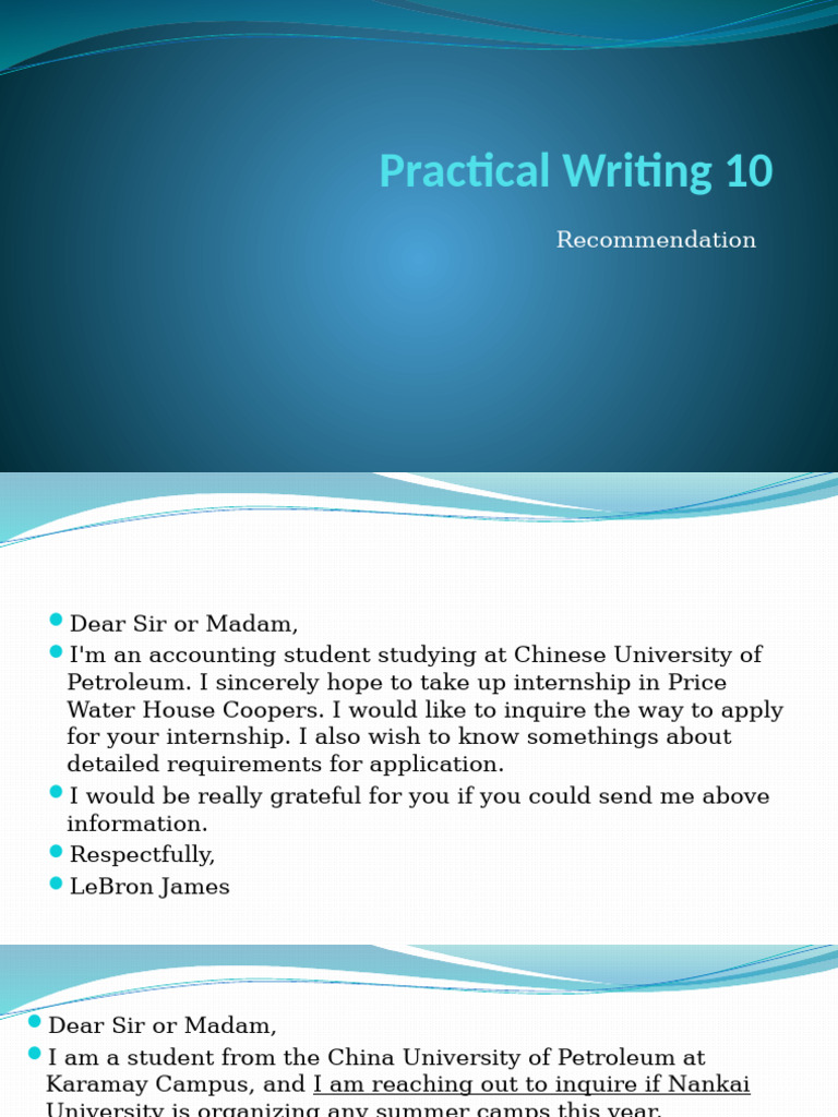 Practical Writing 10 | PDF | Internship | Job Hunting