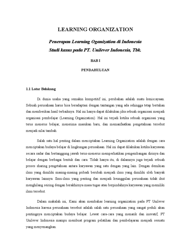Learning Organization Unilever