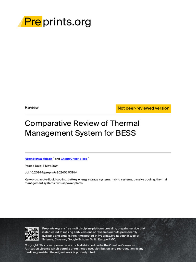 Comparative Review of Thermal Management System Fo | PDF | Air ...