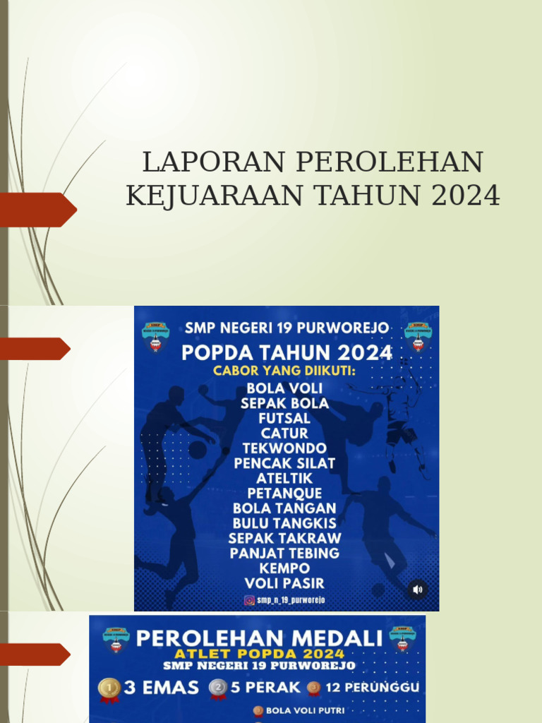 Laporan Perolehan Kejuaraan Tahun 2024 | PDF