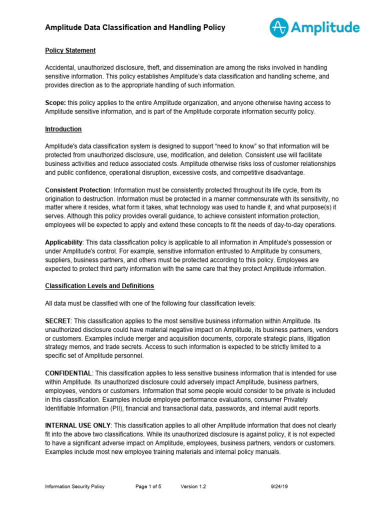 Data Classification and Handling.1.2 | PDF | Non Disclosure Agreement ...