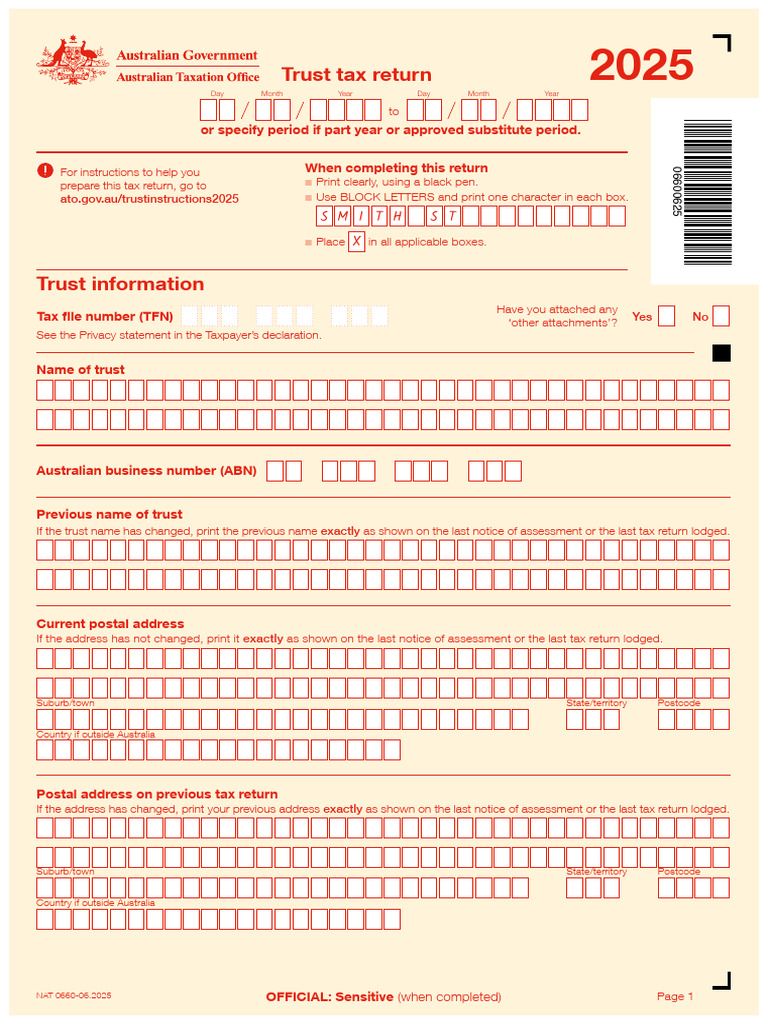 Trust Tax Return Instructions 2025 | PDF | Tax Deduction | Capital ...