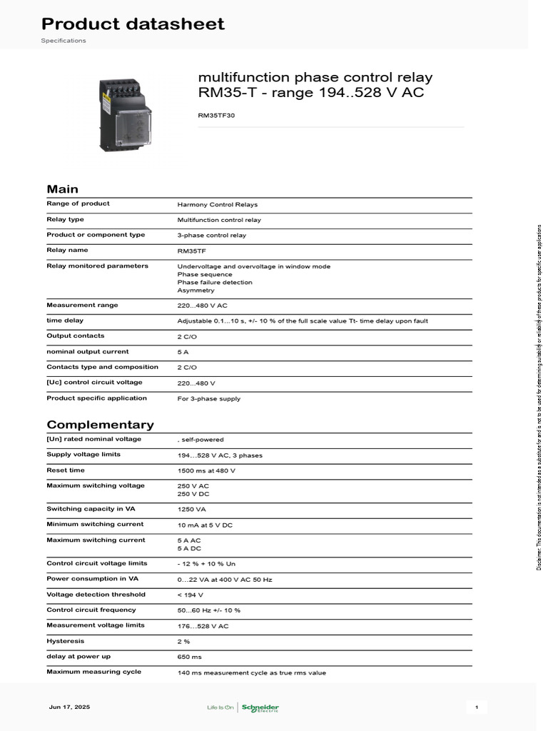 RM35TF30 Relay User Manual PDF | PDF | Relay | Alternating Current
