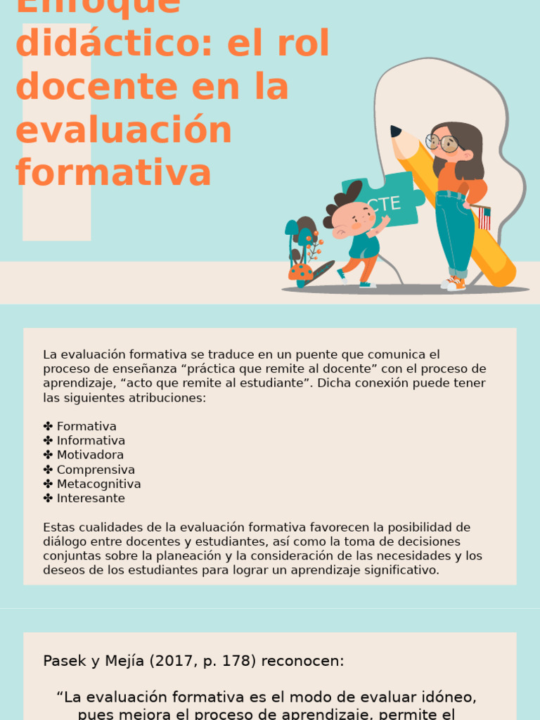 Rol del Docente en Evaluación Formativa | PDF | Evaluación | Aprendizaje