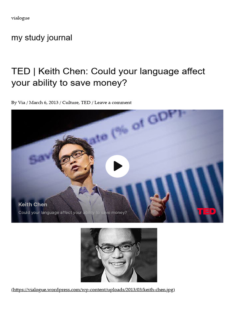 TED _ Keith Chen_ Could Your Language Affect Your Ability to Save Money ...