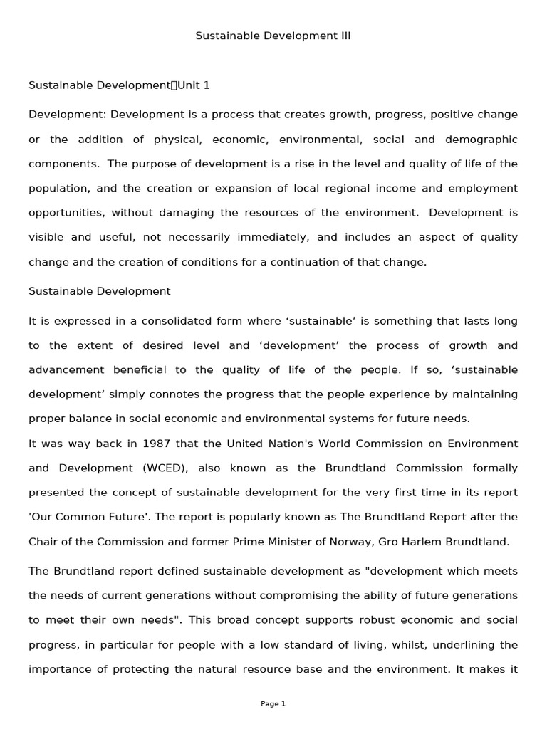 Understanding Sustainable Development | PDF | Millennium Development ...