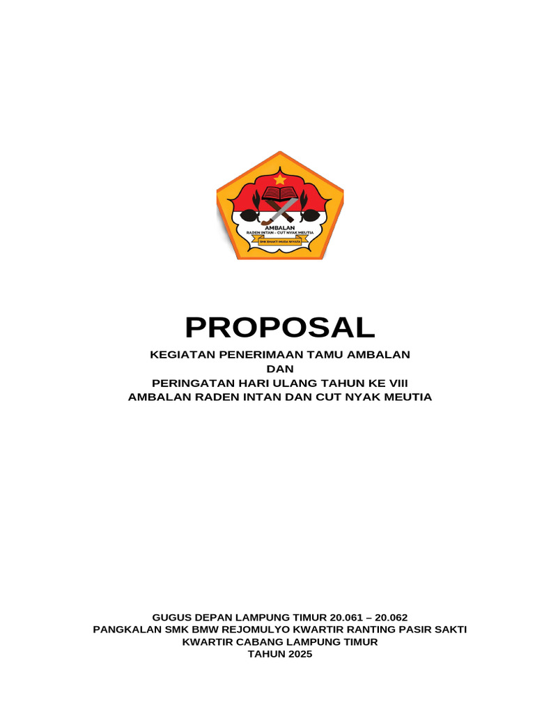 Proposal Kegiatan SMK BMW Rejomulyo | PDF