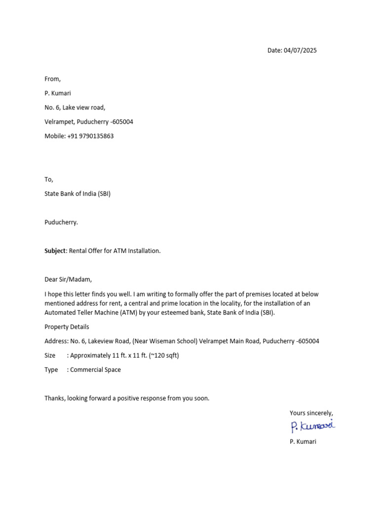ATM RentOffer1 | PDF