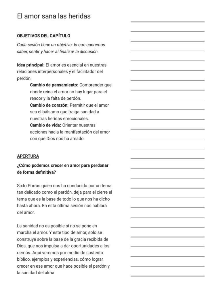 El Amor como Clave para Sanar Heridas | PDF | Amor | Perdón