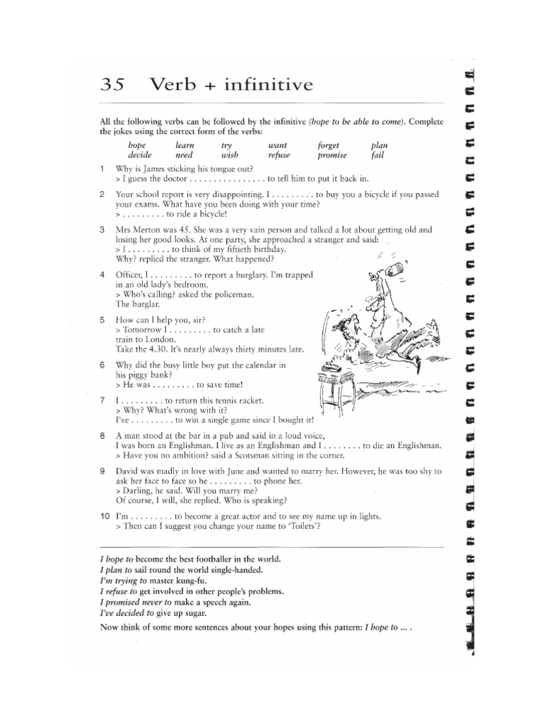 Verb and Infinitive & Verb and Object | PDF