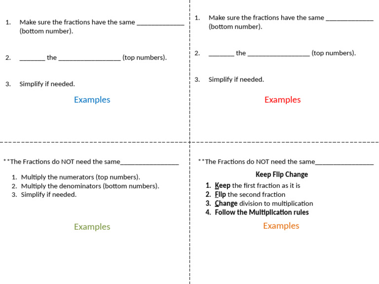 Fractions Review Guided Notes | PDF