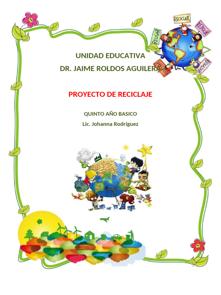 Proyecto de Reciclaje | PDF | Residuos | Reciclaje