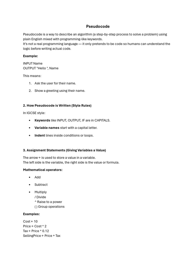 Understanding Pseudocode Basics | PDF | Mathematical Logic | Computer ...