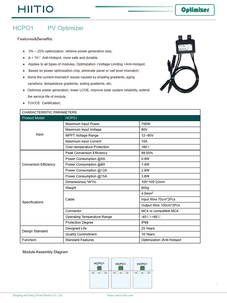 Photovoltaic Smart Optimizer Specs | PDF | Electrical Engineering ...
