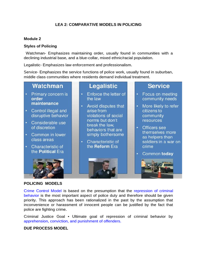 Lea 200 Comparative Police System Midterm Coverage 2 | PDF | Police ...