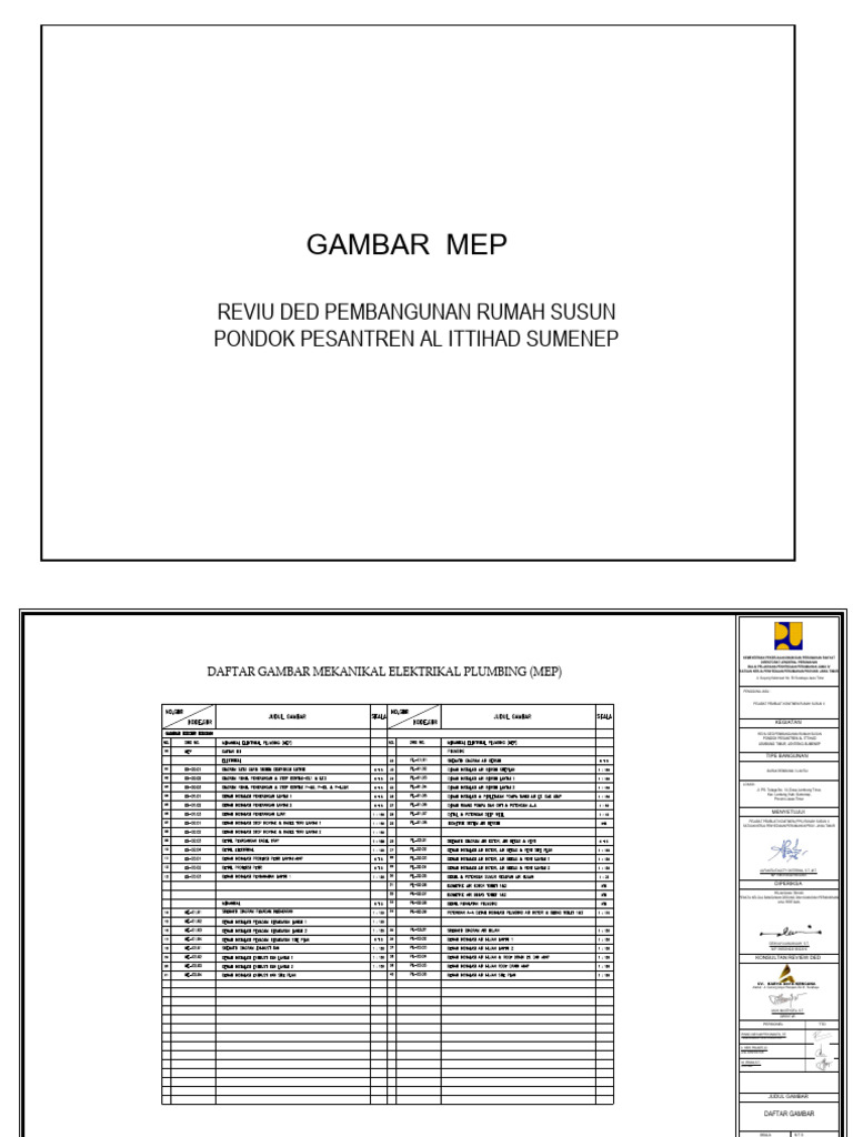 Reviu DED MEP Rumah Susun Sumenep | PDF