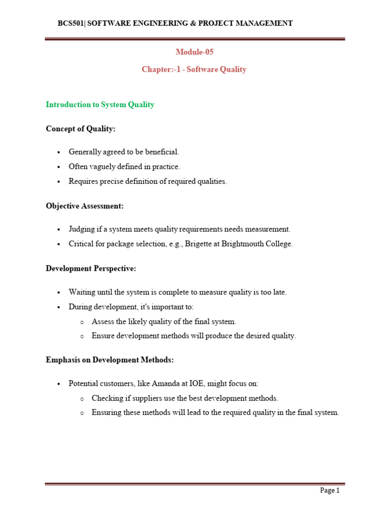 Software Quality in Project Management | PDF | Quality Management ...