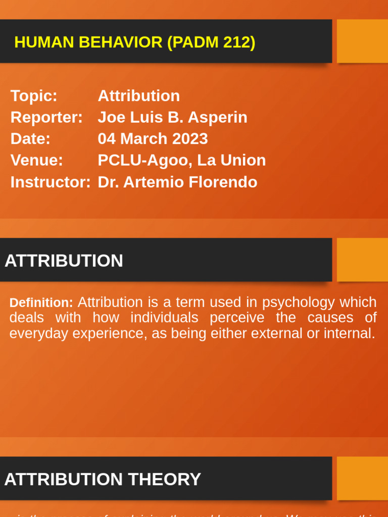 Understanding Attribution in Psychology | PDF | Behavior ...