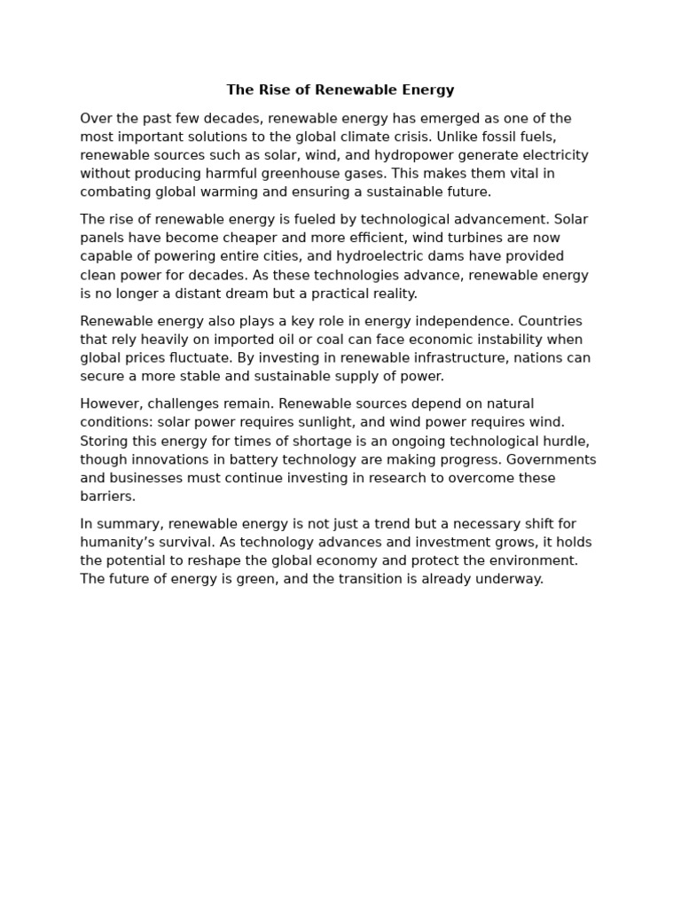 The Future of Renewable Energy | PDF