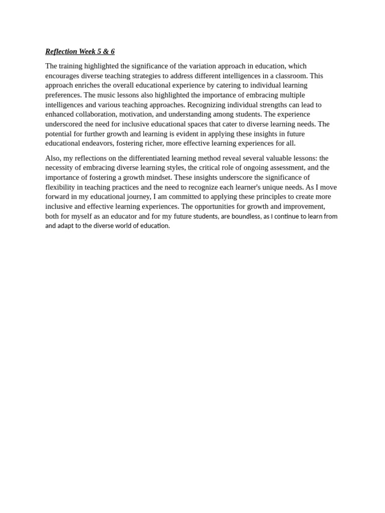 Reflection Week 5 & 6 | PDF