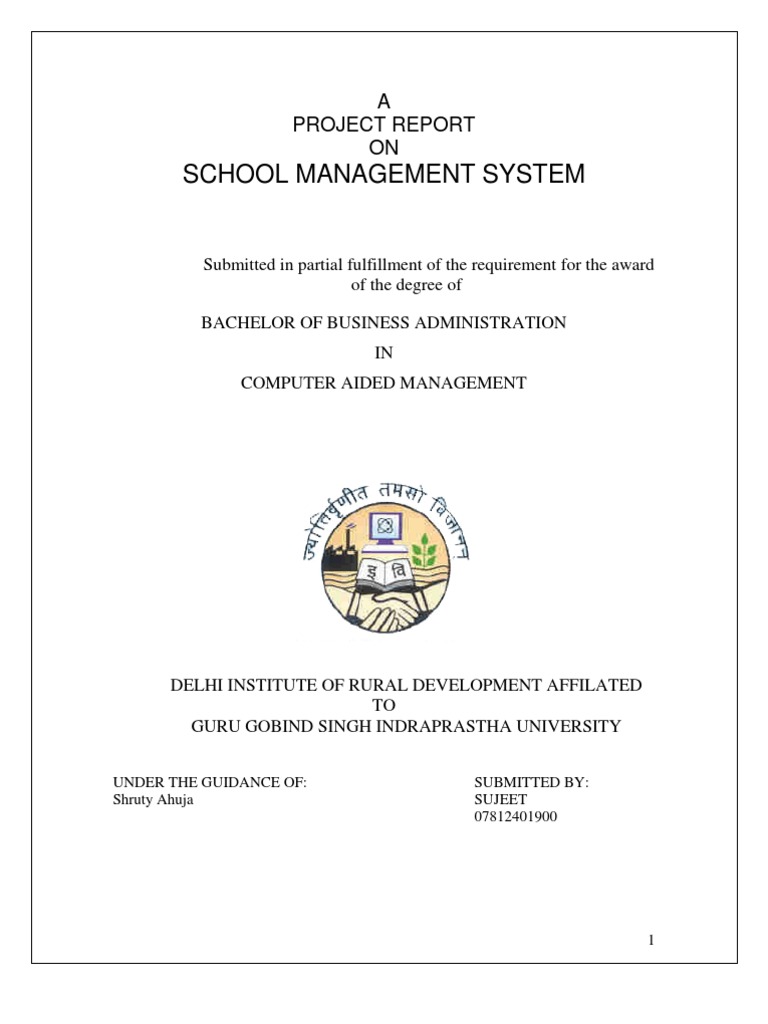 A Project Report On School Management System | PDF | Database Design ...