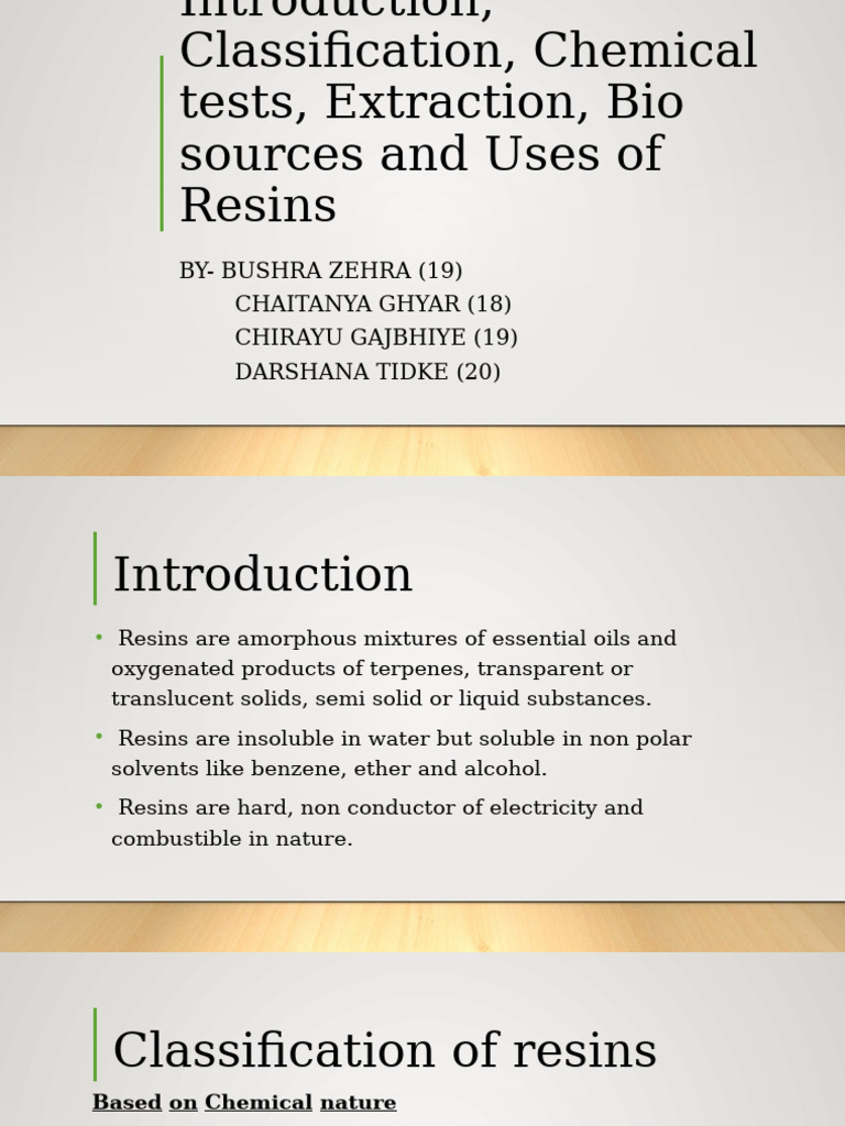Classification and Uses of Resins | PDF | Resin