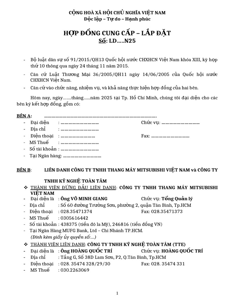 Contract Form Vmec-Tte & Client (VN & En) Opt1 - 22.10.24 | PDF