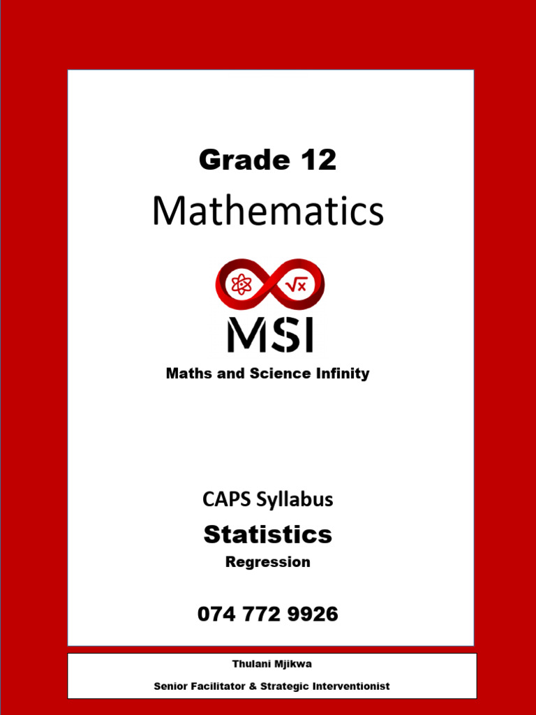 Grade 12 Statistics: Central Tendency & Regression | PDF | Quartile ...