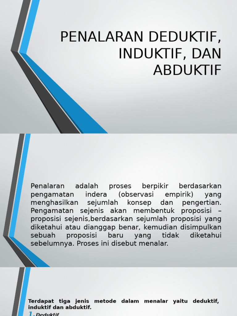 Penalaran Deduktif, Induktif, Dan Abduktif | PDF