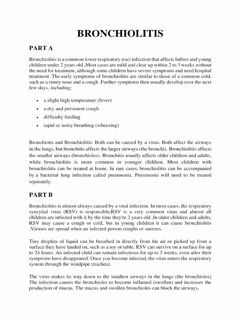 Bronchiolitis Oet Reading | PDF