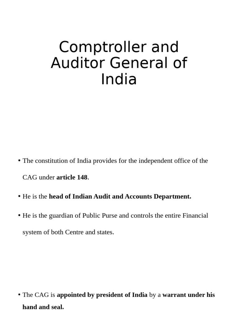 Role of the Comptroller and Auditor General | PDF