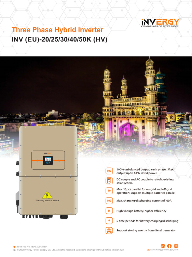 Three Phase Hybrid Inverter Models | PDF