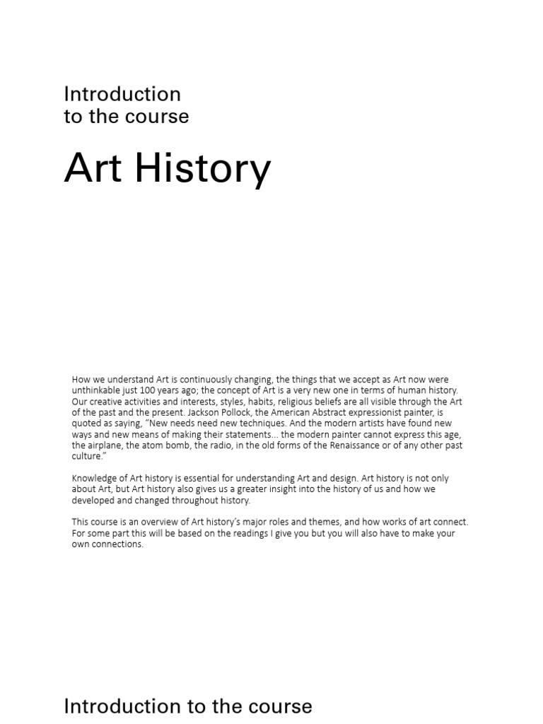Introduction to Art History Course | PDF | Art History | Essays