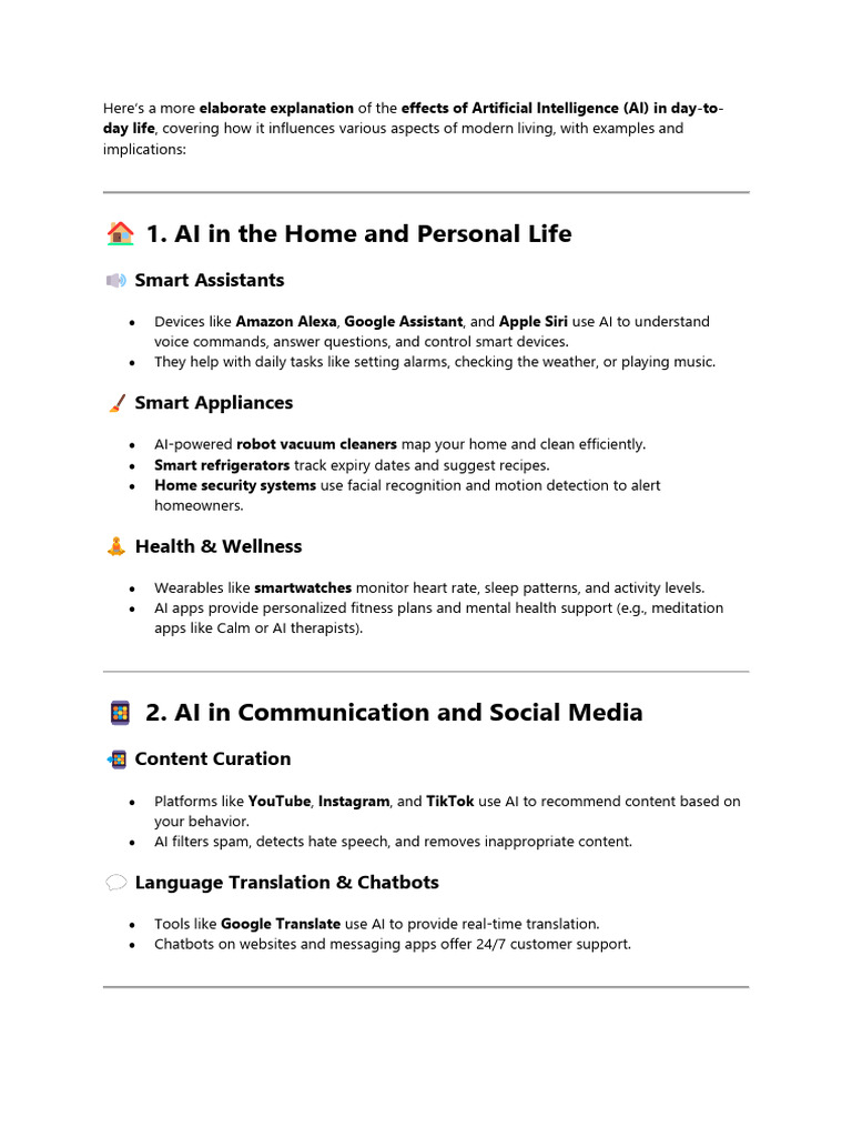 Impact of AI on Daily Life Explained | PDF | Artificial Intelligence ...
