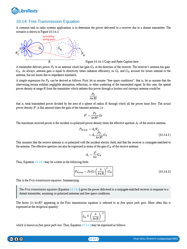 Friis Transmission Equation Overview | PDF | Antenna (Radio ...