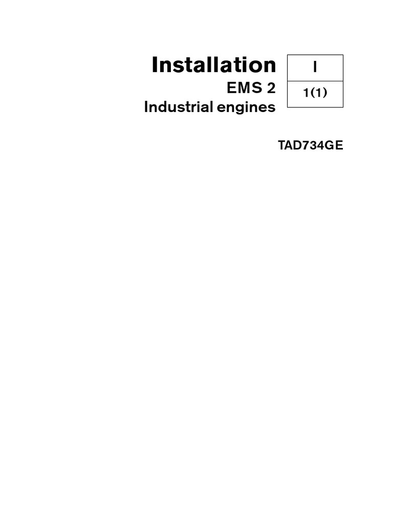 EMS 2 Installation Manual for TAD734GE | PDF | Fuel Injection | Throttle
