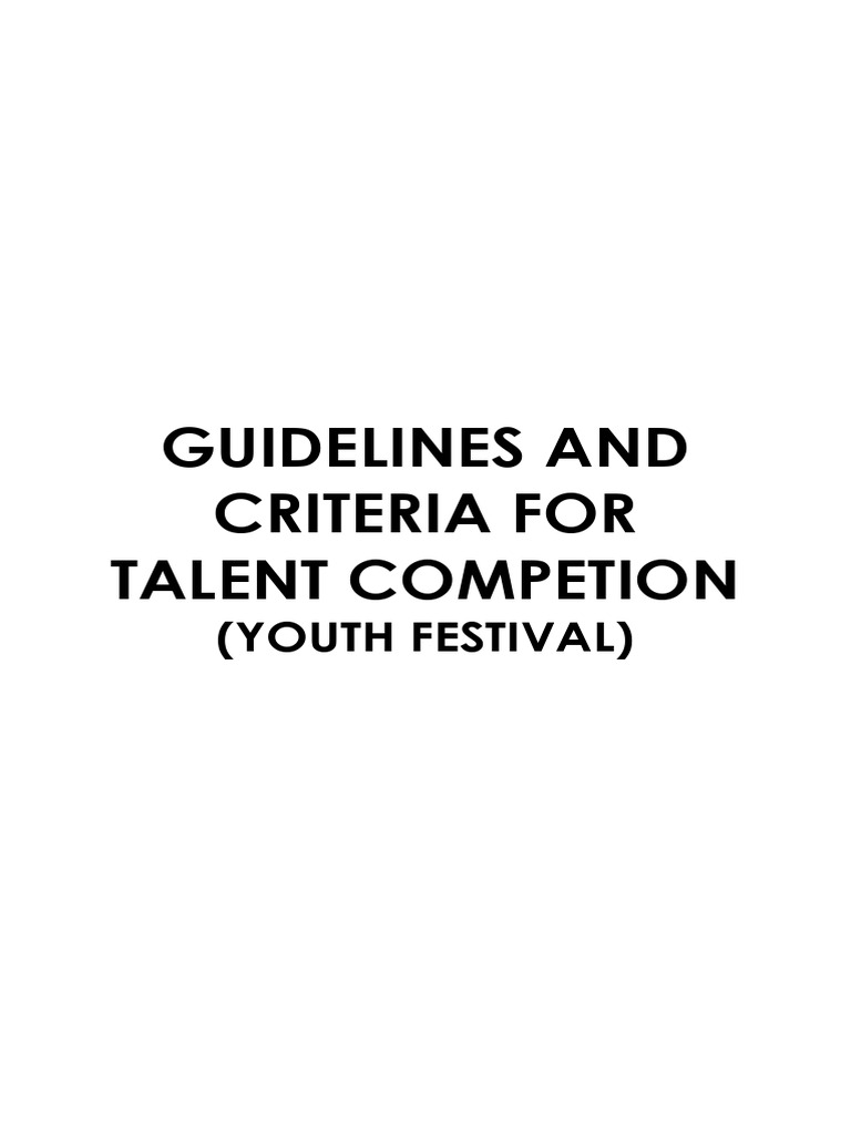 Talent Competition Guidelines and Criteria | PDF | Cosplay | Creativity