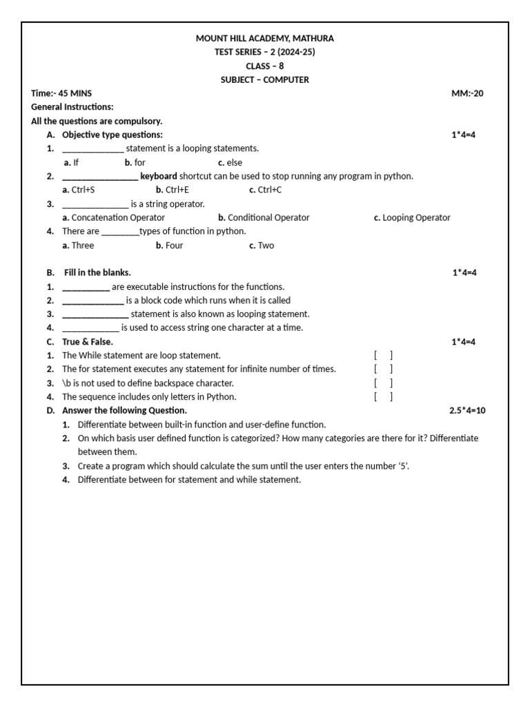 Class 8 TS-2 COMP | PDF