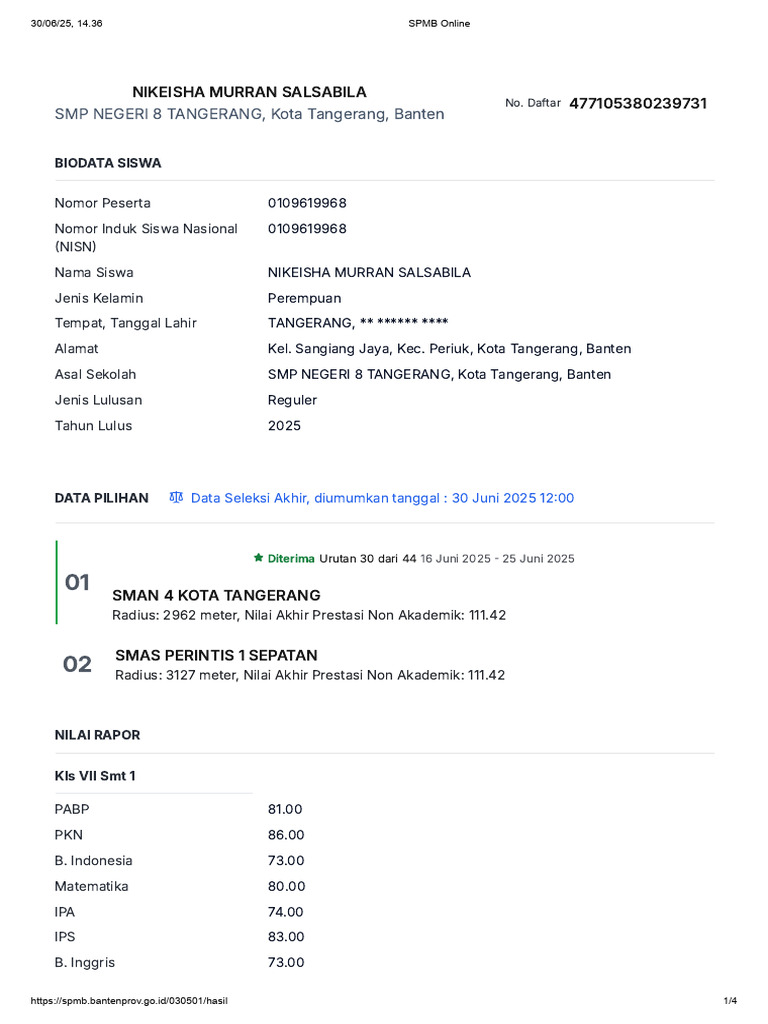Bukti Diterima Nikeisha | PDF