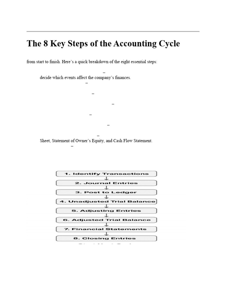 8 Steps of the Accounting Cycle | PDF