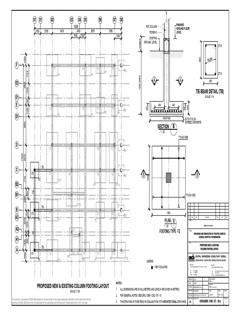 Proposed Column Footing Layout | PDF
