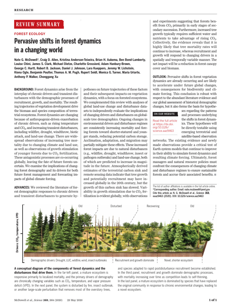 Shifts in Forest Dynamics and Climate Impact | PDF | Disturbance ...