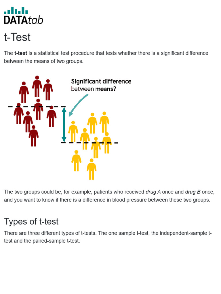 Understanding t-Tests: Types & Applications | PDF | Student's T Test ...