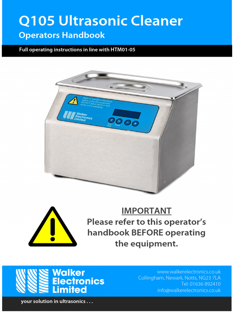 Q105 Ultrasonic Cleaner Manual | PDF | Hertz | Ultrasound