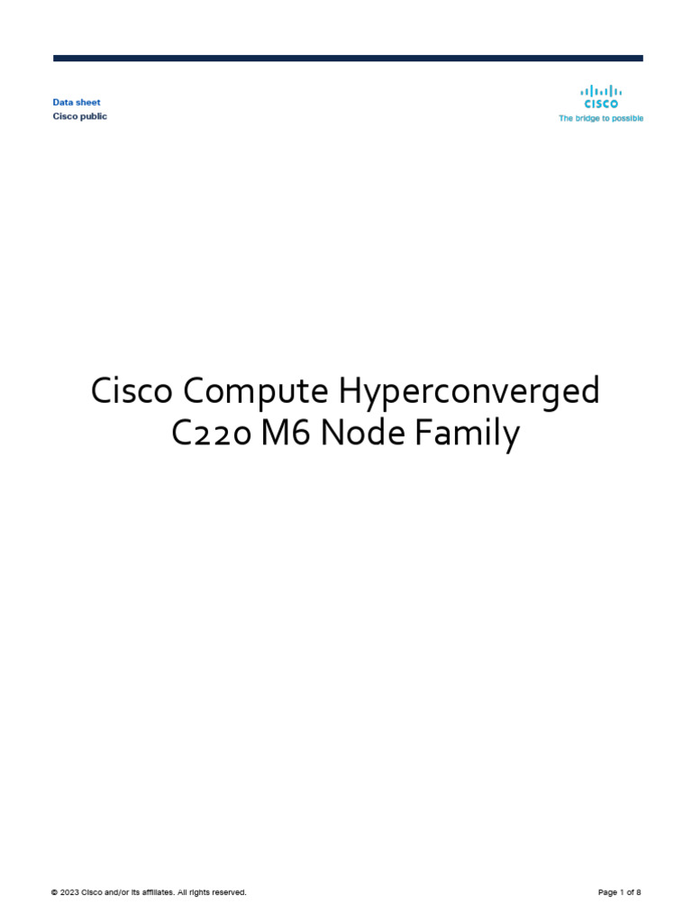 Cisco Hyperconverged C220 M6 Data Sheet | PDF | Cloud Computing ...