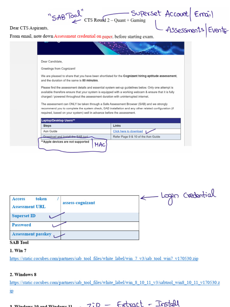 CTS Exam Instructions and SAB Tool Setup | PDF | Headphones | Software