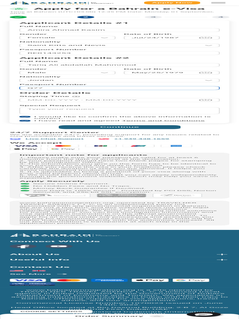 Apply For Bahrain E-Visa - Bahrain Immigration Services - Step 2 | PDF ...