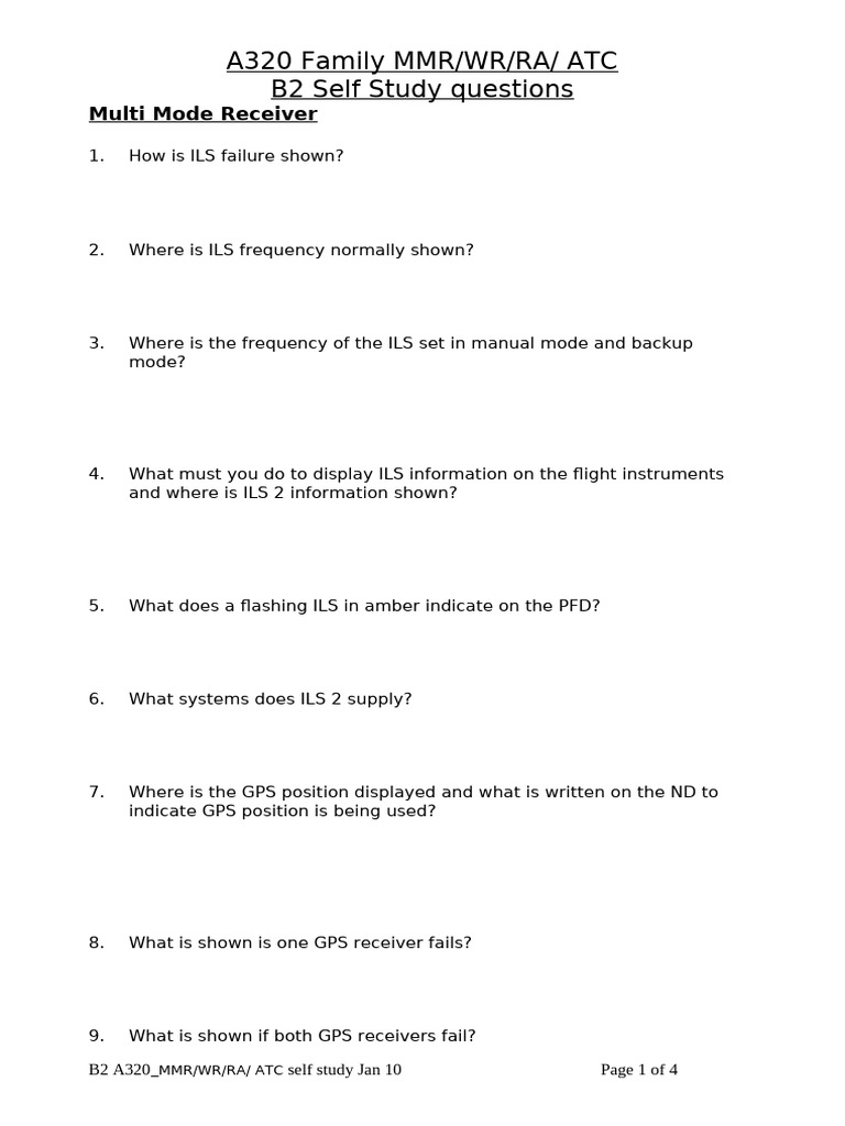 A320 MMR/WR/RA/ATC Self-Study Guide | PDF | Aviation ...