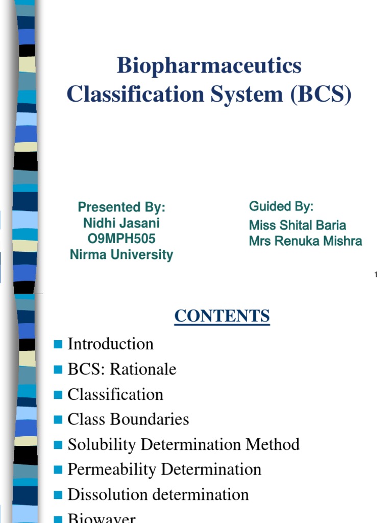 Bcs Classification New Bioavailability Medicinal Chemistry