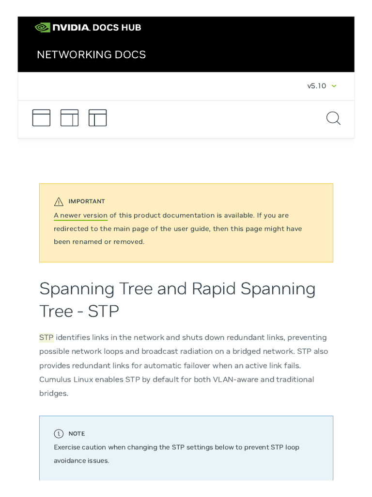 Spanning Tree and Rapid Spanning Tree - STP - Cumulus Linux 5.10 | PDF ...